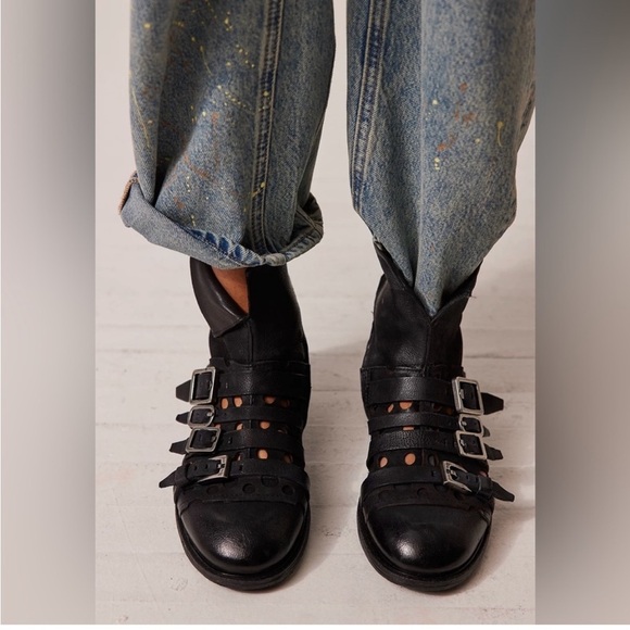Free People x A.S.98 Vivi Buckle Boots Size EU 38 or 7.5 US NWT - Picture 1 of 17